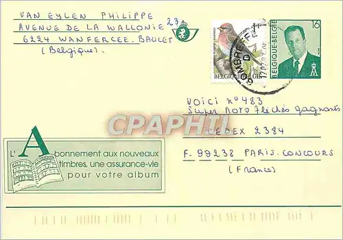 Entier Postal L'Abonnement aux nouveaux Timbres une assurance vie pour votre Album Van Eylen