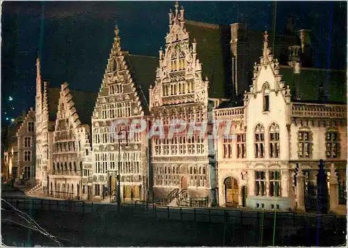 Cartes postales moderne Gent Gand Illumination du Quai aux Herbes