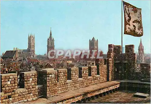 Cartes postales moderne Gent Gand Chateau des Comtes et Panorama