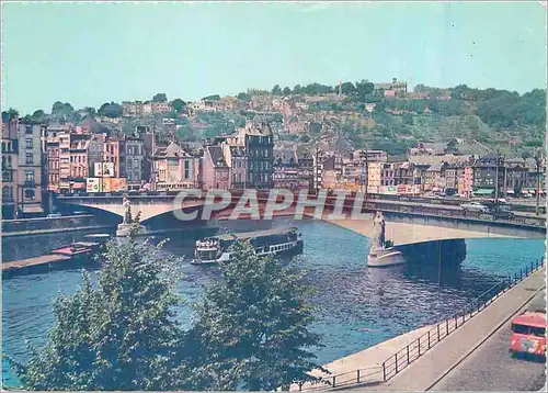 Moderne Karte Liege la Meuse et le Pont des Arches Bateau