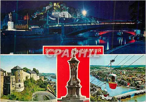 Moderne Karte Souvenir de Namur Teleferique