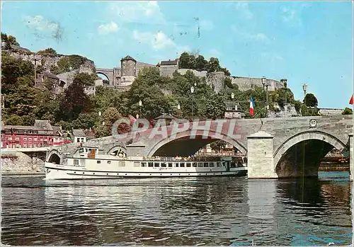 Cartes postales moderne Namur Pont de Jambes et Citadelle Bateau