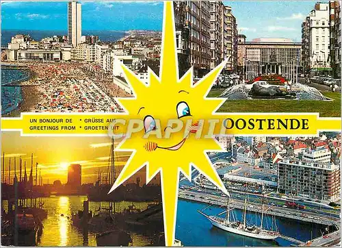 Cartes postales moderne Un Bonjour de Ostende Bateaux