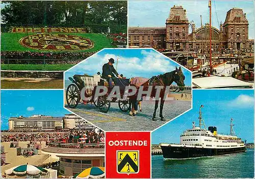 Cartes postales moderne Un Bonjour de Ostende Bateau Caleche