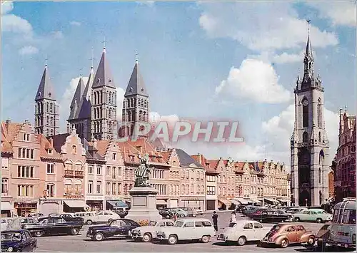 Cartes postales moderne Tournai Grand'Place Automobiles