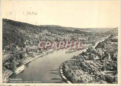 Moderne Karte Profondeville Vue sur Lustin prise du Belvedere