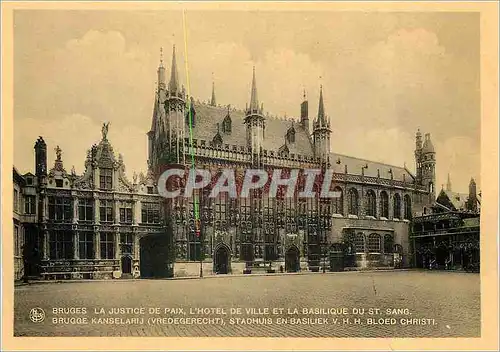 Cartes postales moderne Bruges la Justice de Paix l'Hotel de Ville et la Basilique du St Sang