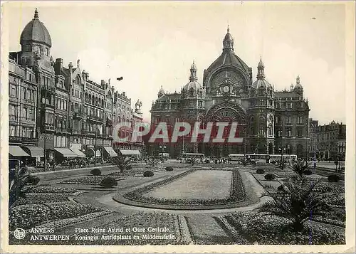 Cartes postales moderne Anvers Place Reine Astrid et Gare Centrale