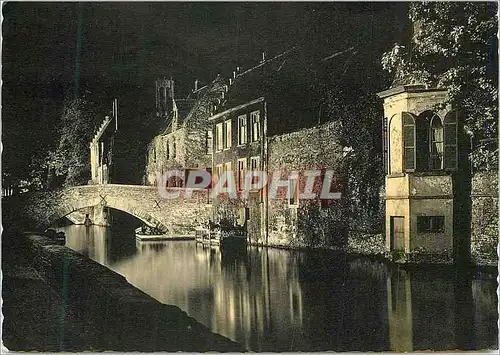 Cartes postales moderne Bruges Illumination du Quai Vert