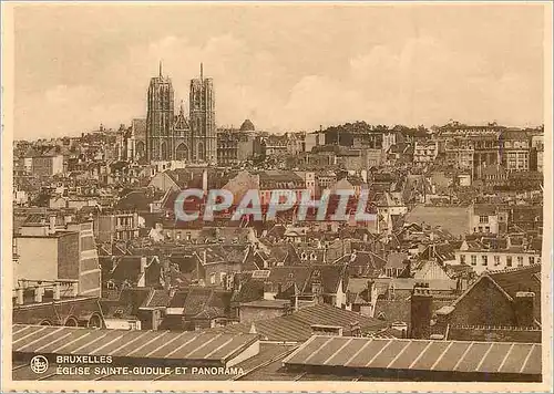 Cartes postales moderne Bruxelles Eglise Sainte Gudule et Panorama