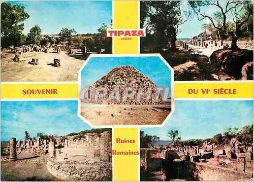 Moderne Karte Tipaza (Algerie) Ruines Romaines