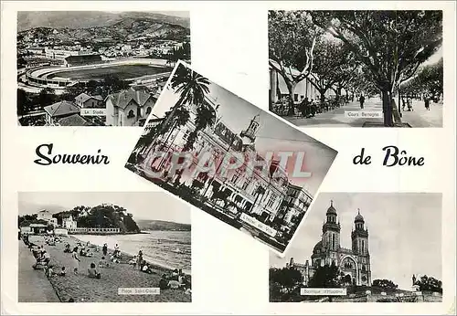 Moderne Karte Souvenir de Bone Le stade Football Cours Bertagna Plage Saint Cloud