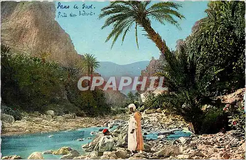 Moderne Karte Scenes et Types d'Afrique du Nord Paysage du Sud