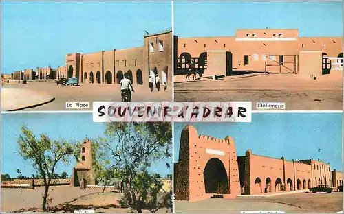Cartes postales moderne Adrar (Sahara) La place L'infirmerie L'eglise