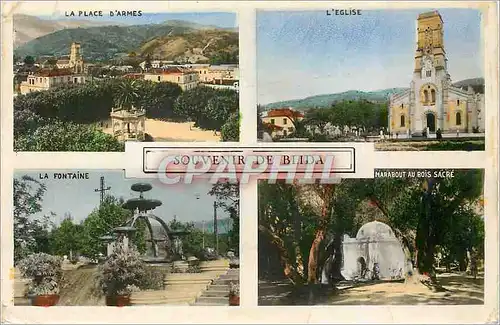 Moderne Karte Souvenir de Blida la Fontaine Marabout au Bois Sacre