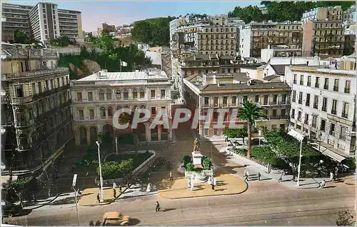 Moderne Karte Alger Place Bugeaud et le 19eme Corps d'Armee