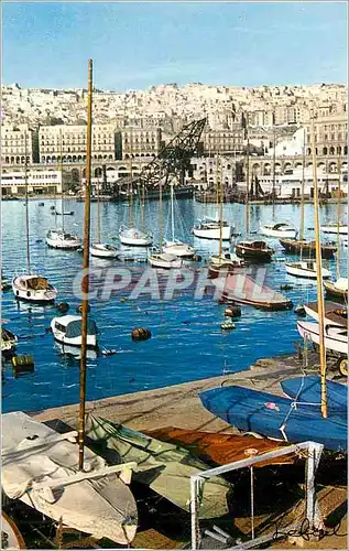 Moderne Karte Alger Port et Vue Generale Bateaux