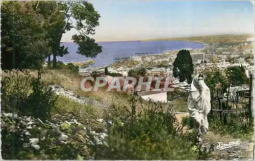 Moderne Karte Alger Vue Generale prise du Boulevard Gallieni Femme Folklore