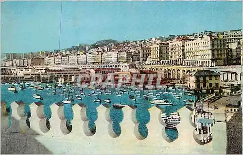 Moderne Karte Alger le Boulevard de la Republique pris de l'Amiraute Bateaux