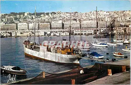 Moderne Karte Alger le Port et la Ville Bateaux