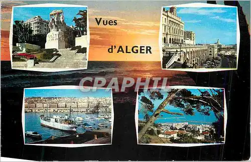 Moderne Karte Souvenir d'Alger Bateaux