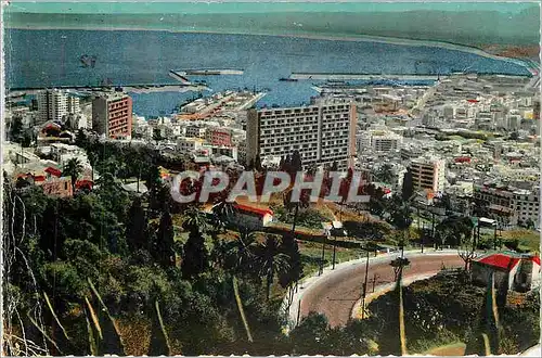 Moderne Karte Oran (Algerie) Echappee sur la Ville et le Port