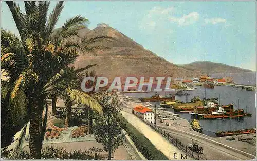 Moderne Karte Oran (Algerie) Promenade de Letang Santa Cruz et le Port Bateaux