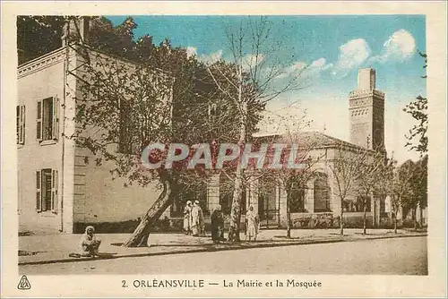 Cartes postales Orleansville la Mairie et la Mosquee