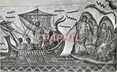 Cartes postales moderne Musee National du Bardo Ulysse et les Sirenes Detail (Dougga) Bateau