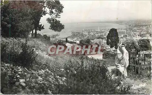 Moderne Karte Alger Vue Generale prise du Boulevard Gallieni Femme Folklore