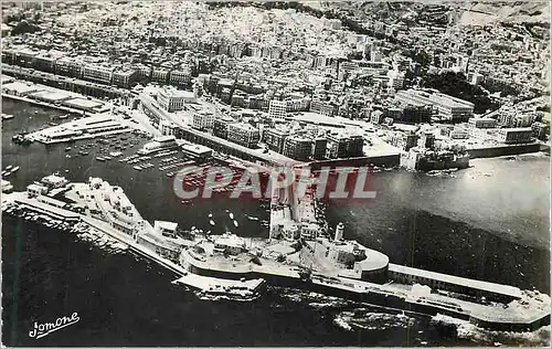 Moderne Karte Alger Vue Panoramique de la Ville et du Port Cliche IGN Bateaux