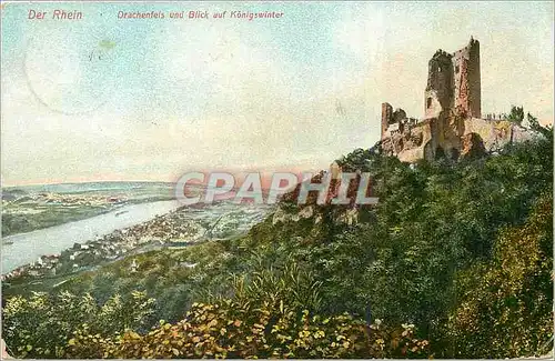 Cartes postales Der Rhein Drachenfels und Blick auf Konigswinter