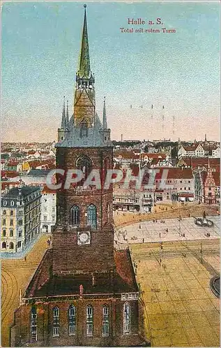 Cartes postales Halle a S Total mit Rotem Turm