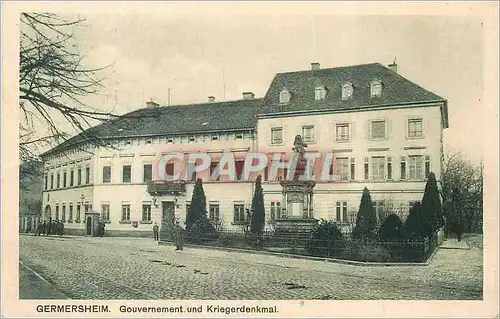 Cartes postales Germersheim Gouvernement und Kriegerdenkmal