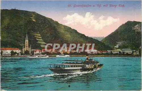 Cartes postales St Goarshaufen a Rh mit Burg Kak Bateau