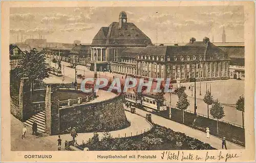 Cartes postales Dortmund Hauptbanhof mit Freistuhl Tramway