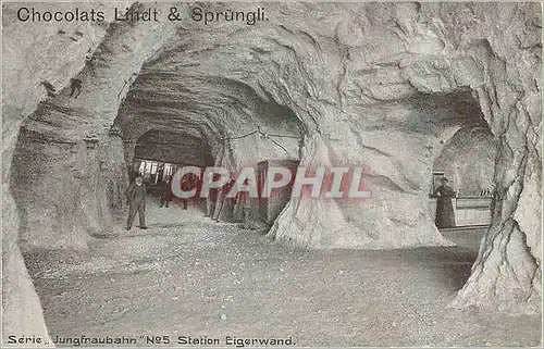 Cartes postales Jungfraubahn N6 Station Eigerwand Chocolats Lindt Sprungli