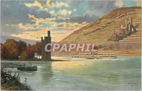 Cartes postales Der Mauseturm und Ruine Ehrenfels Bateau