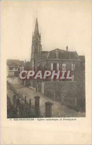 Cartes postales Geudertheim Eglise Catholique et Presbytere