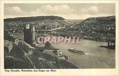 Ansichtskarte AK Burg Ehrenfels Mauseturm und Bingen am Rhein