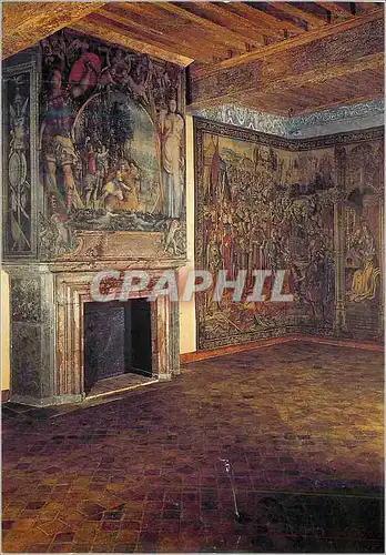 Cartes postales moderne Musee National de la Renaissance Chateau d'Ecouen (Val d'Oise) la Chambre du Roi Cheminee peinte