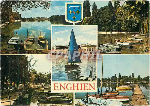Cartes postales moderne Enghien les Bains (Val d'Oise) Divers aspects du Lac Bateaux