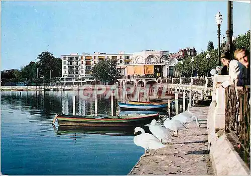 Moderne Karte Enghien les Bains (S et O) L'Embarcadere Bateaux Cygnes