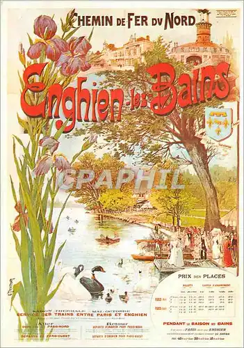 Cartes postales moderne Enghien G Fraipont Chemin de Fer du Nord Train Cygnes