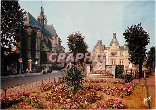 Moderne Karte L'Isle Adam (Val d'Oise) Couleurs et Lumiere de France L'Hotel de Ville et l'Eglise