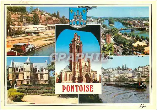 Cartes postales moderne Pontoise (Val d'Oise) Vue Generale et les Bords de Seine Le Musee Tavet Les Bords de l'Oise La C