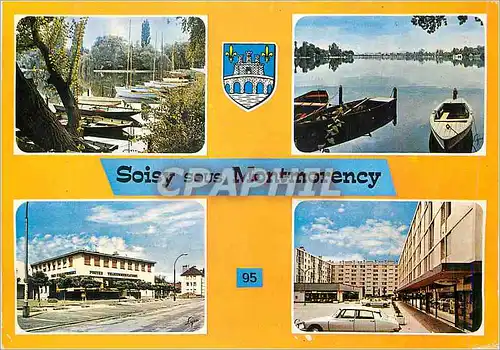 Cartes postales moderne Soisy sous Montmorency (Val d'Oise) Bords du Lac La Porte Centre Commercial Bateaux