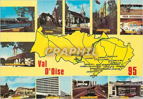 Cartes postales moderne Val d'Oise  Chef Lieu Pontoise Cergy Domont Sarcelles Montmorency Piscine Garges les Gonesse Vil