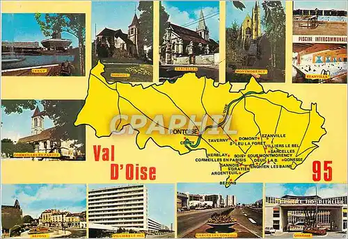 Cartes postales moderne Val d'Oise  Chef Lieu Pontoise Cergy Domont Sarcelles Montmorency Piscine Garges les Gonesse Vil