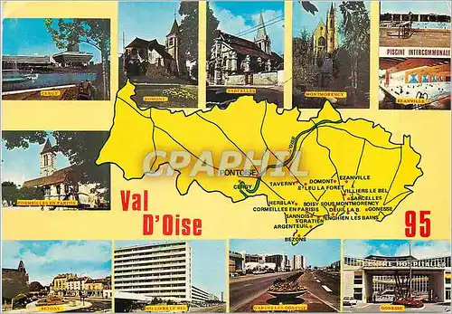 Cartes postales moderne Val d'Oise  Chef Lieu Pontoise Cergy Domont Sarcelles Montmorency Piscine Garges les Gonesse Vil